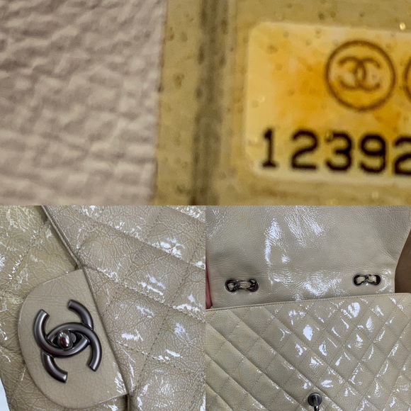 Chanel Crinkled Patent Jumbo SHW Single Flap Bag - Picture 3 of 8